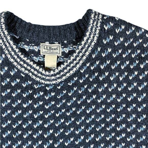 Vintage 90s LL Bean Chevron Lambswool Sweater - XL - Picture 3 of 5